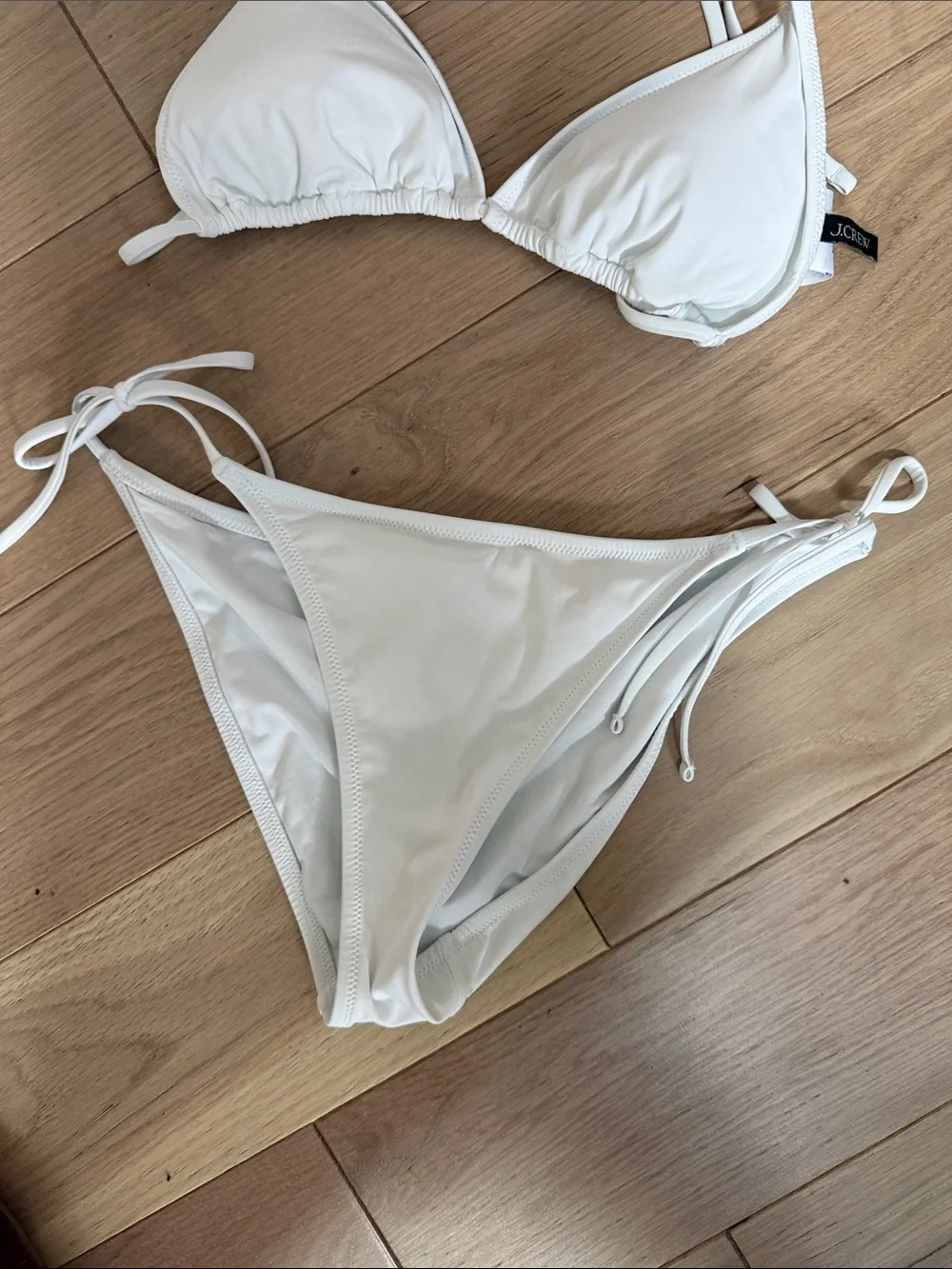 J. Crew White Triangle Tie-Side Bikini